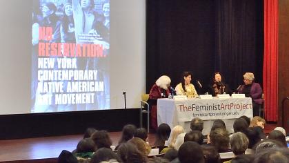 A panel of women at the feminist project