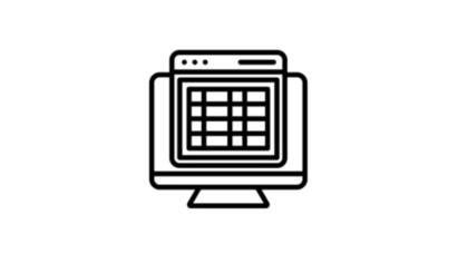 table icon on a computer screen