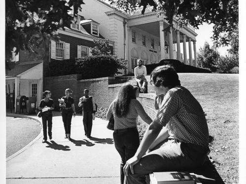 students at douglass college center at rutgers university in 1974
