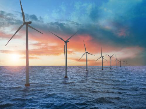 Stock Photo of Offshore Wind Turbines