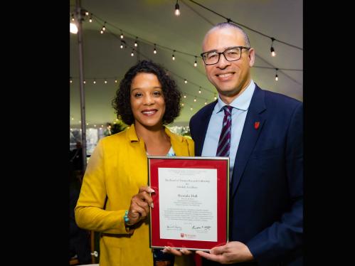 Shawnika Hull poses with President Holloway