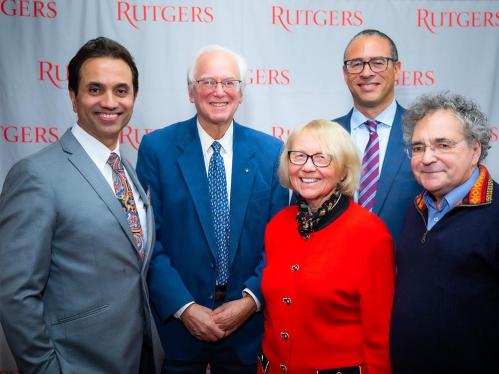 Prabhas Moghe, Martin Blaser, Joan Bennett, President Holloway, and Paul Falkowski