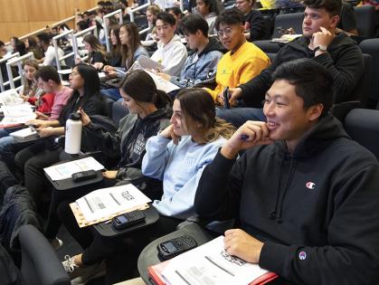group of students in a lecture hall