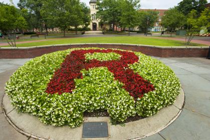 Rutgers Logo in flowers