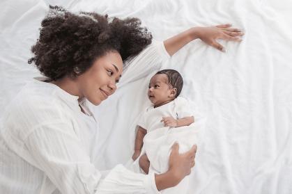 african american mother with her baby