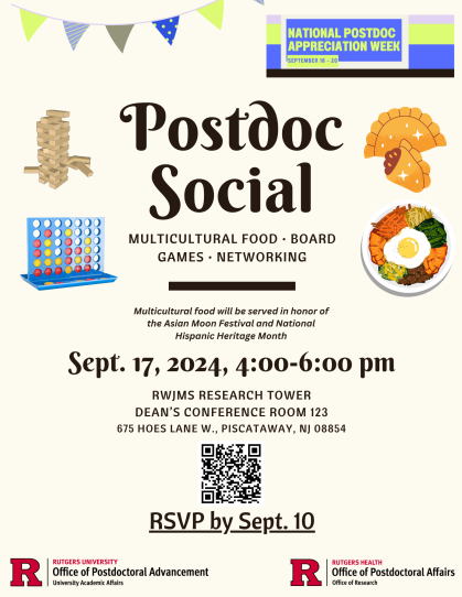 Flyer advertising NPA Week Postdoc Social 2024