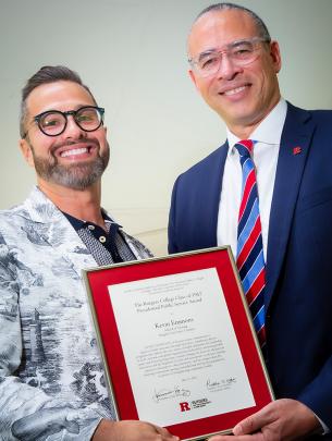 Kevin Emmons, School of Nursing–Camden and President Holloway
